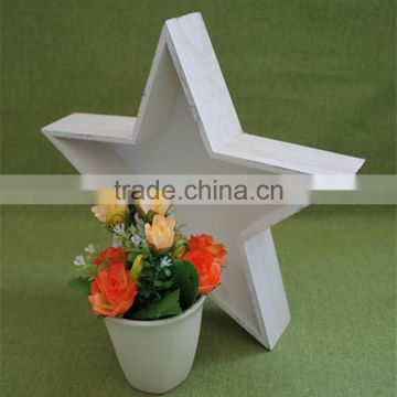 Good price Trade assurance unique wooden personalized star heart shaped flower pot decorative wood flower trays