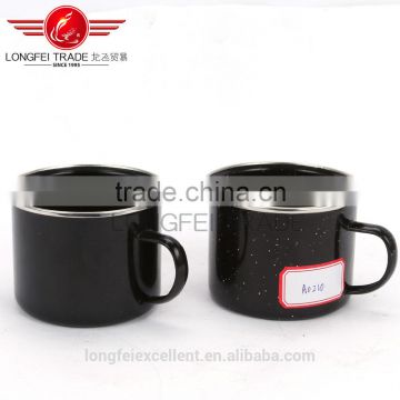 high quality hot sale black enamel camping mug wholesale