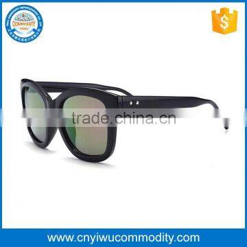 100% uv protect bamboo frame blue mirror polarized film sunglasses with custom logo for men 2016