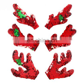 Accessories DIY Christmas Sequin Hair Bows without Clips Red antler Kids Hair Accessories