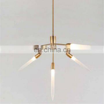 Gold color chandeliers pendant lights Acrylic Pendent led ceiling lamp