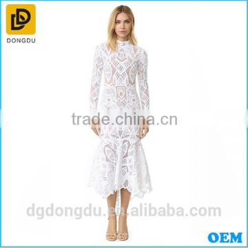2016 Women sexy wholesale evening dresses long sleeve lace dress