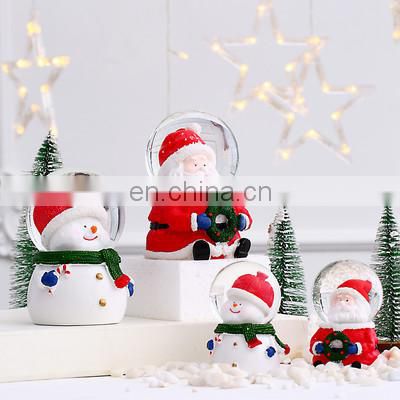 1PC Christmas Crystal Snow Ball Santa Claus Glass Ball Desktop Decoration Christmas New Year Gift Home Decoration