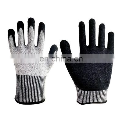 Sunnyhope Factory 13G Durable Safety Level 5  latex coated HPPE Cut Resistant safety gloves
