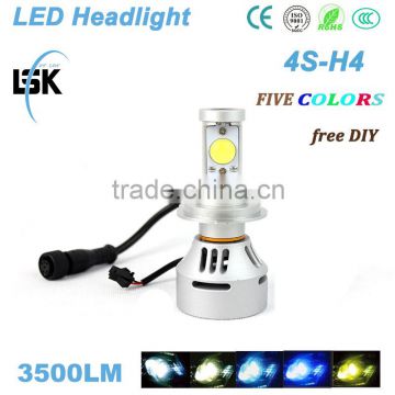 Hot sale!!! brightness light 4S 38w Hi/lo beam 7000LM led cr-ee headlamps for Auto / motorcycle