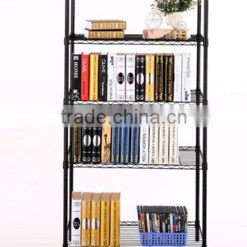 5 Tier Black Book Shelf for Home Use