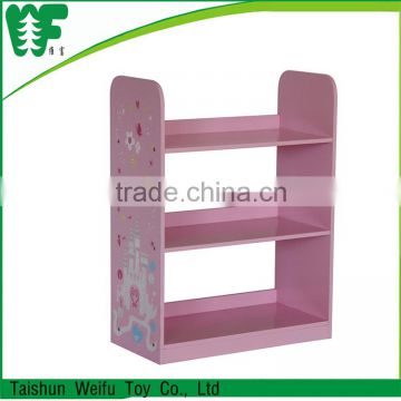 Trustworthy china supplier pink wooden kids bookshelf