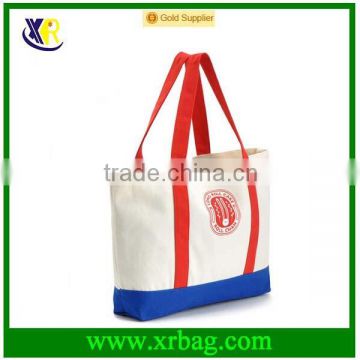 Durable Custom Canvas Cotton Promotional Shopping Tote Beach Bag with Long Handles Shopper bag