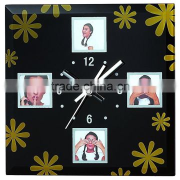 Glass photo wall clock
