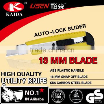 Hot sale 18mm snap off blade utility cutter knife