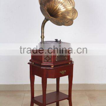 Antique Gramophone Player Music Box with USB and SD Card Slot