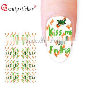 Hottest Clover Holidady Nail Wraps Clover Nail Art Sticker for GMP audited factory