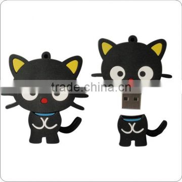 cute cat shape 3d pvc rubber usb cover , usb flash drive cover