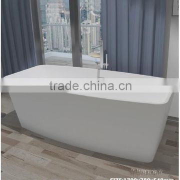 Customize solid surface Bathtub,White artificial stone bathtubs , engineering Stone Bath Tub