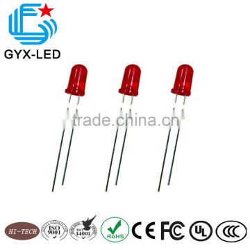 factory price red diffused lens red emitting color 652nm 5.8mm flange round type LED 5mm