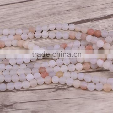 8mm Round Natural stone beads Matte Frosted Colorful Agate Loose beads for Bracelet Necklace Jewelry Making