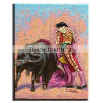 Oil painting of bullfighting sport