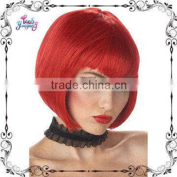 Shining red bob witch wigs for halloween