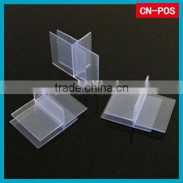 supporting plastic display clip for corrugated shelf