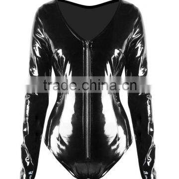 Newest style pvc raw material plus size sexy leather catsuit