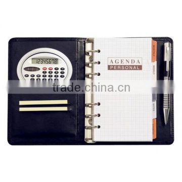 Luxury leather agenda planner with calculator