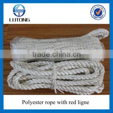 High-strength polyester rope with loop