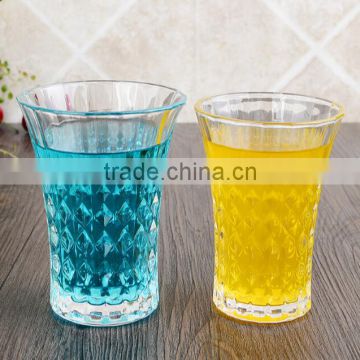 Fancy drinking glass cup with diamond design
