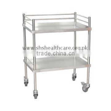 Instrument Trolley Stainless Steel with Gurad Rails