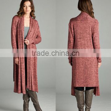 Woman Sweater Cardigan Stylish Full Sleeves Red Plus Wear Spring Elegant Rayon Marled Long Line Cardigan Sweaters Wholesale