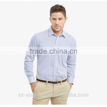 SZXX Tops Manufacturer Mutiple Blue Color Stripe Mens Shirts