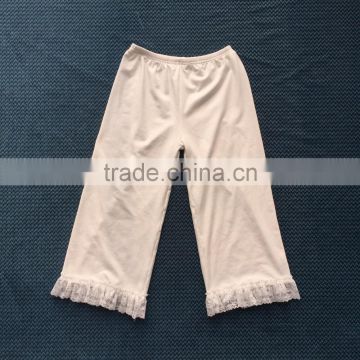 XF-274 wholesale baby girl white solid color loose kids pants