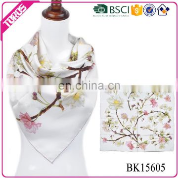 BSCI certification chinese silk scarf , chinese silk scarf wholesale china, custom twill silk scarf 90x90