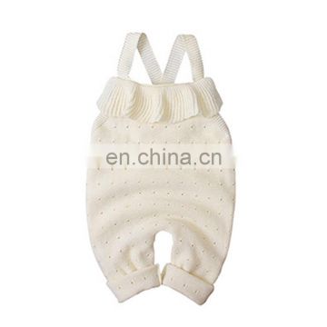 Baby Girls Pure Color Hollow Out Braces Infant Rompers Clothes New 2020 Autumn Winter Baby Girl Kids Knitting Rompers