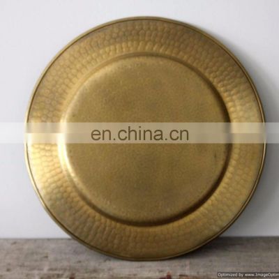 brass plated hammered charger plate