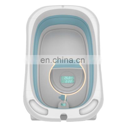 2022 New Design Baby Foldable Bathtub Kids Portable Bath Tub with Temperature Sensing