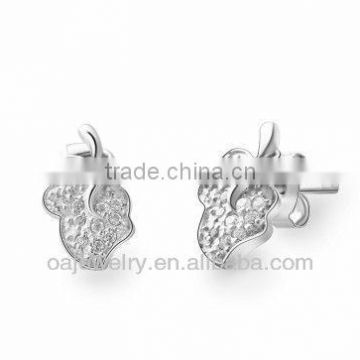 high quality fashion CZ stone 925 sterling silver earring jewelry with paypal acceptable