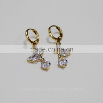 hot sale !Most popular hot sell multicolor zircon earrings ,butterfly earring