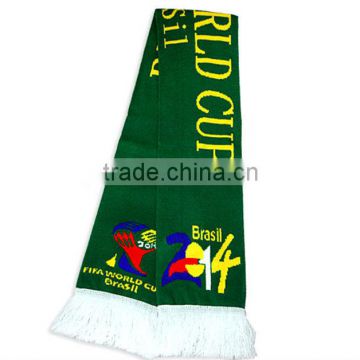 promotional knitted world cup Brasil soccer scarf