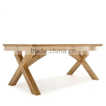 DT-4099 Long Solid Wood Cross Leg Dining Table