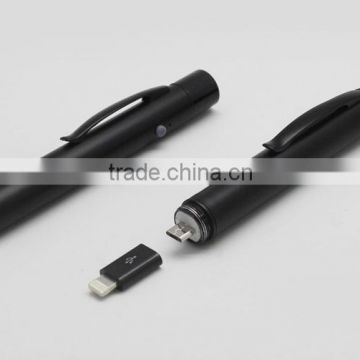 Promotional Gift Pen Power Bank 1100mAh Ballpoint Pen Portable Charger