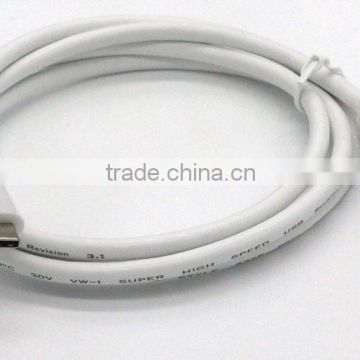 2016 new arrival 1m length white Type-c 3.1 to type-c 3.1 usb data cable for mobile phone and macbook