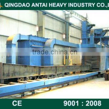 Q6910 roller conveyor type steel plate and H beam cleaning shot blast mahcine