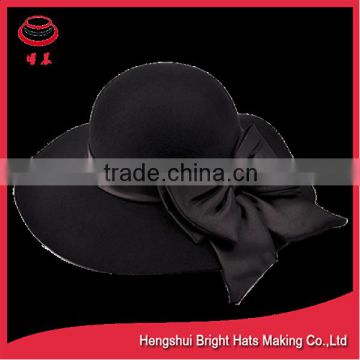 Flower and Bowknot Accessory Type and 100% Wool Material wool hat