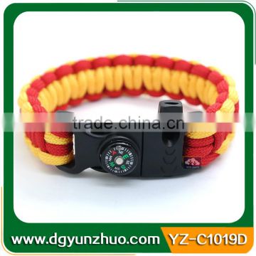 Wholesale Survival Paracord Bracelet With Fire Starter Whistle Buckles, survival paracord bracelets