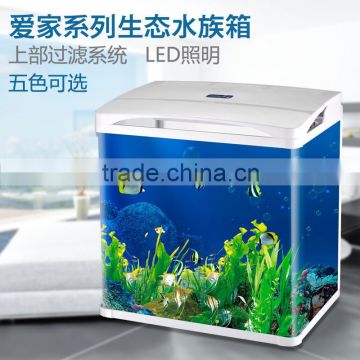 Mini Small Desktop Aquarium LED Lamp Light Glass Fish Tank Pump Filter