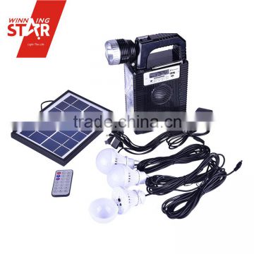 multi-function rechargeable solar power system with radio FMbluetooth for Home Lighting and Mobile Charging