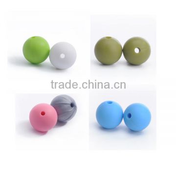9mm 12mm 15 mm Donut Hole Round Beads Baby Teething Loose Beads Silicone Teething Beads