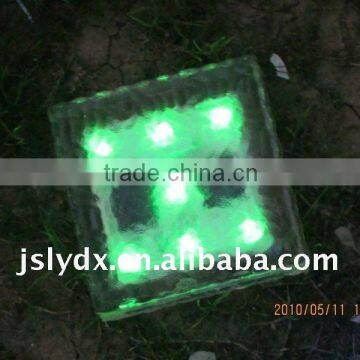 CE&ROHS !!!! LED solar ice glass brick light(10*10*5cm)