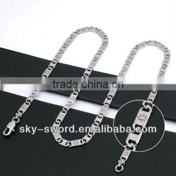 stainless steel chain nacklace for young men boys designer (QN10050)