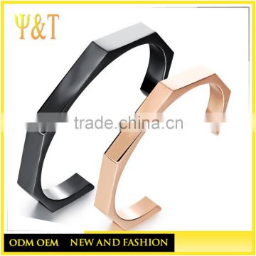 Jingli Jewelry fashion stainless steel silver cuff bangle special shaped bracelets for couple